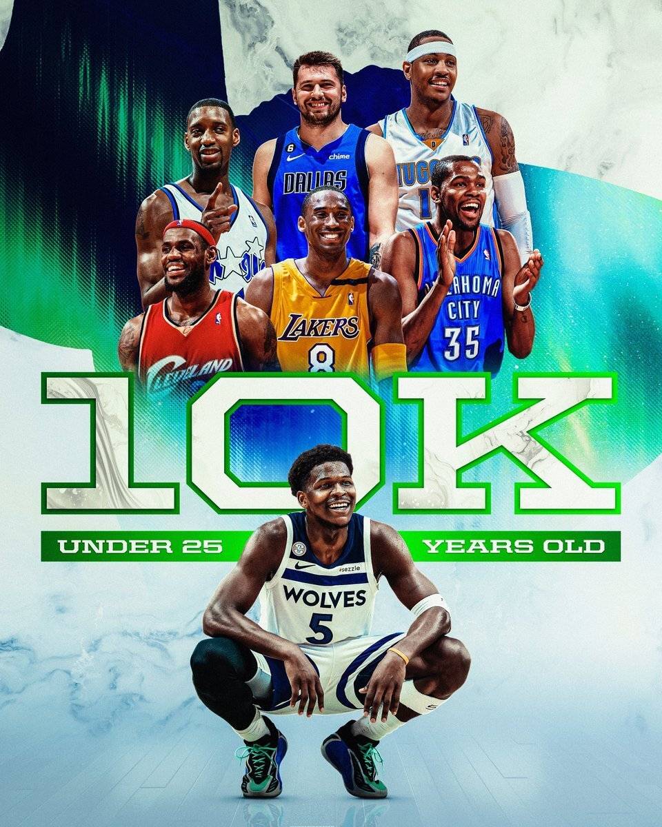 爱德华兹再创传奇纪录：历史第3年轻1万分先生